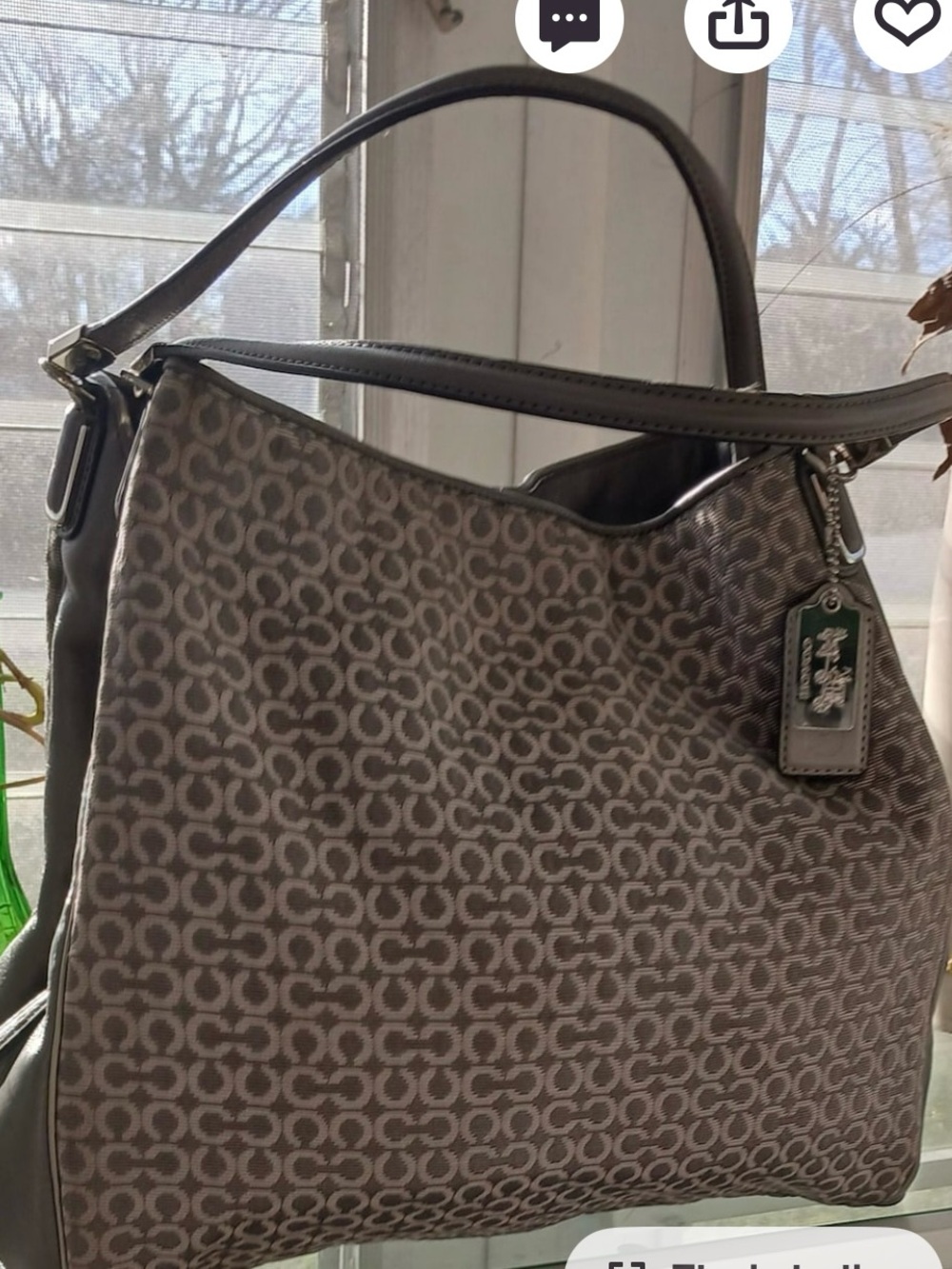 Coach Brown Signature Jacquard Shoulder Bag